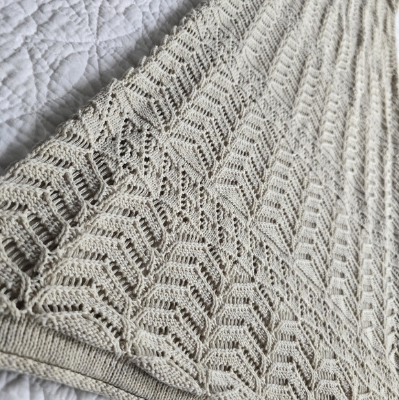 Roots Beige Maxi Dress Crochet Summer Beach Cover Up Size Medium - Picture 6 of 12